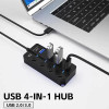 מפצל USB 4 פורטים עם כפתורי הפעלה!