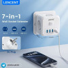 מפצל קובייה LENCENT: 3 שקעים, USB ו-Type C!