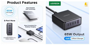 UGREEN מטען שולחני 65W – טעינה מהירה!
