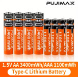 סוללות נטענות PUJIMAX במחיר שלא יחזור! Type-C!