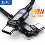 כבל טייפ סי AUFU 240W זוויתי – עוצמה!